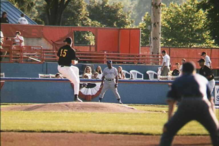 the pitcher has thrown a ball to the batter in a game