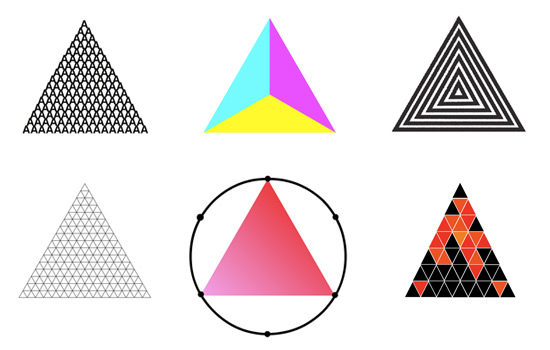 an image of different triangular shapes that appear to be drawn on paper
