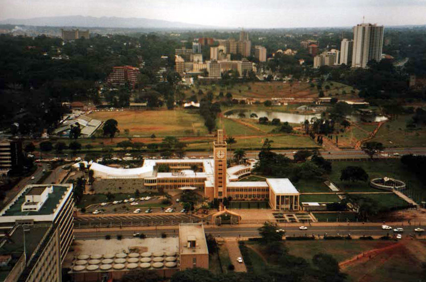 an aerial view of a very big city