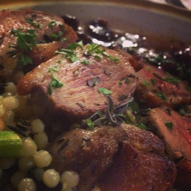 a close up of food in a bowl on the table