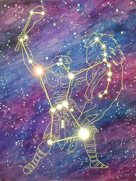 astro art print featuring the aquarius constellation, and stars