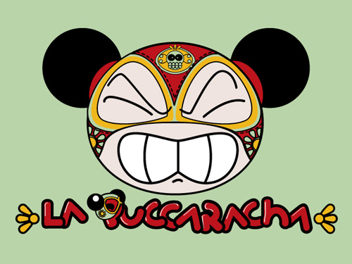 mickey mouse face with a mask on it that says laugh