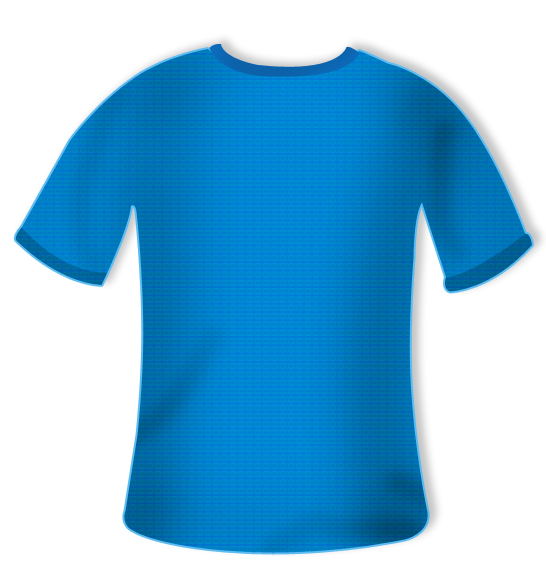 an blue tee - shirt that is designed in the form of the back