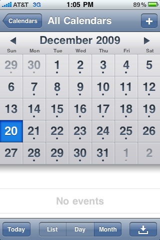 the calendar on the iphone has been changed