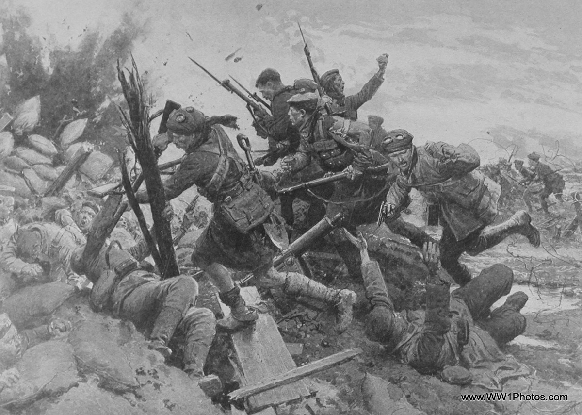 a group of men on top of a mountain with guns