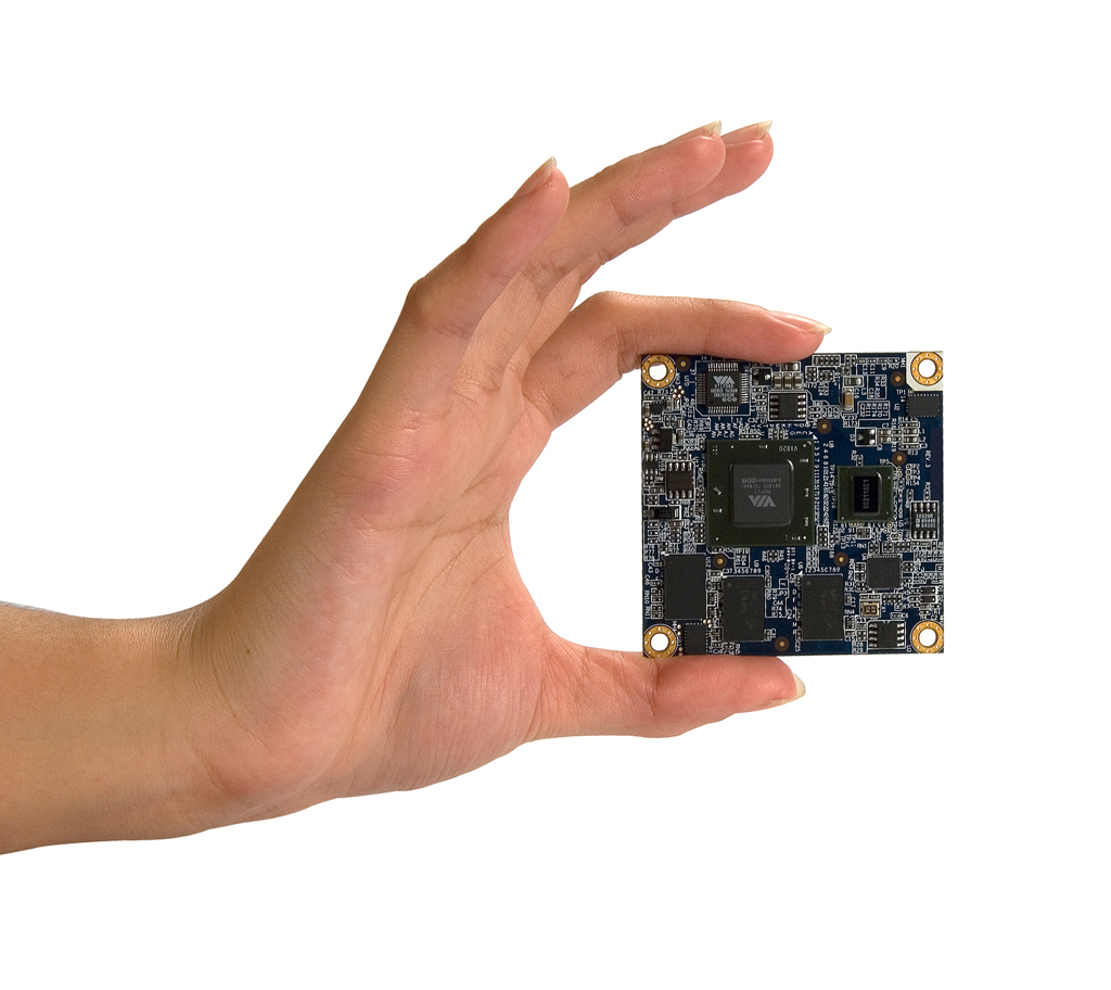 a person holds their small piece of circuit board