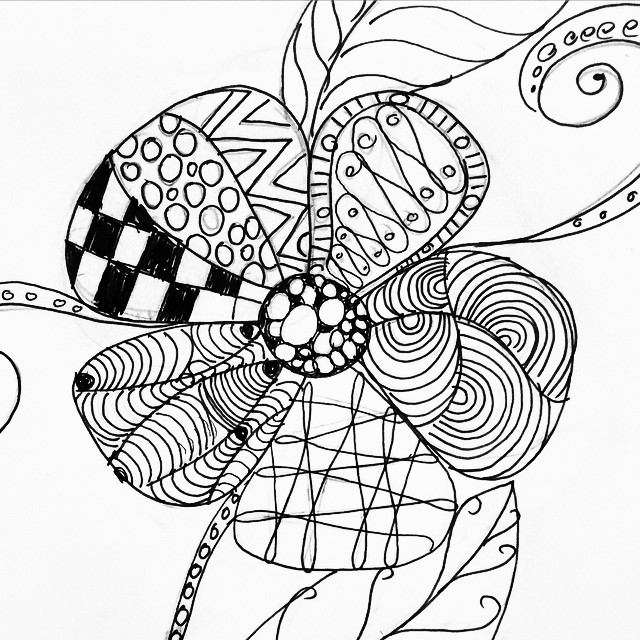a coloring book page with abstract patterns and shapes