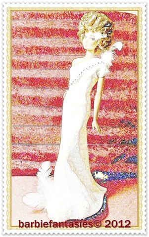 a stamp with the image of a woman in a gown