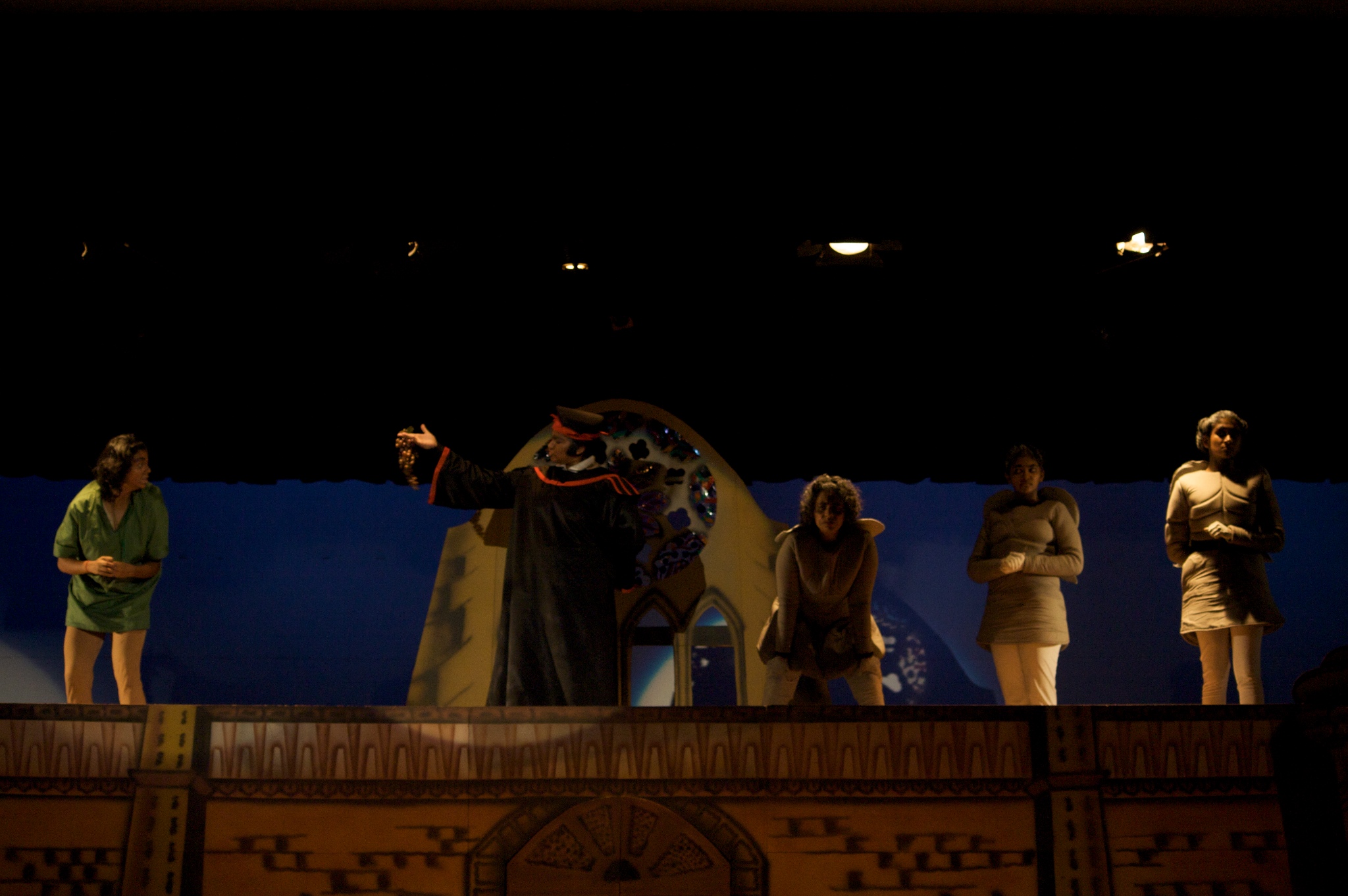 the stage is set for a show with a man standing on top