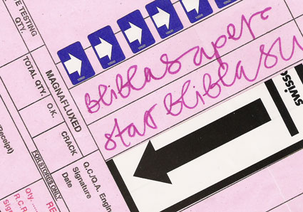 closeup view of a fake ticket with writing