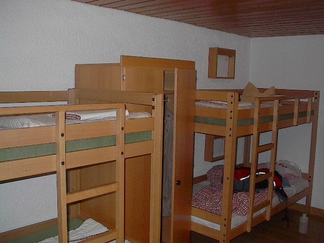 this is an image of wooden bunk beds