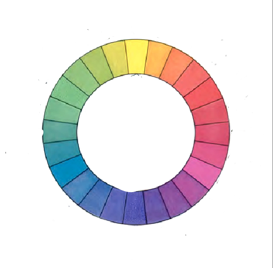 a circle with the colors on it in three different shades
