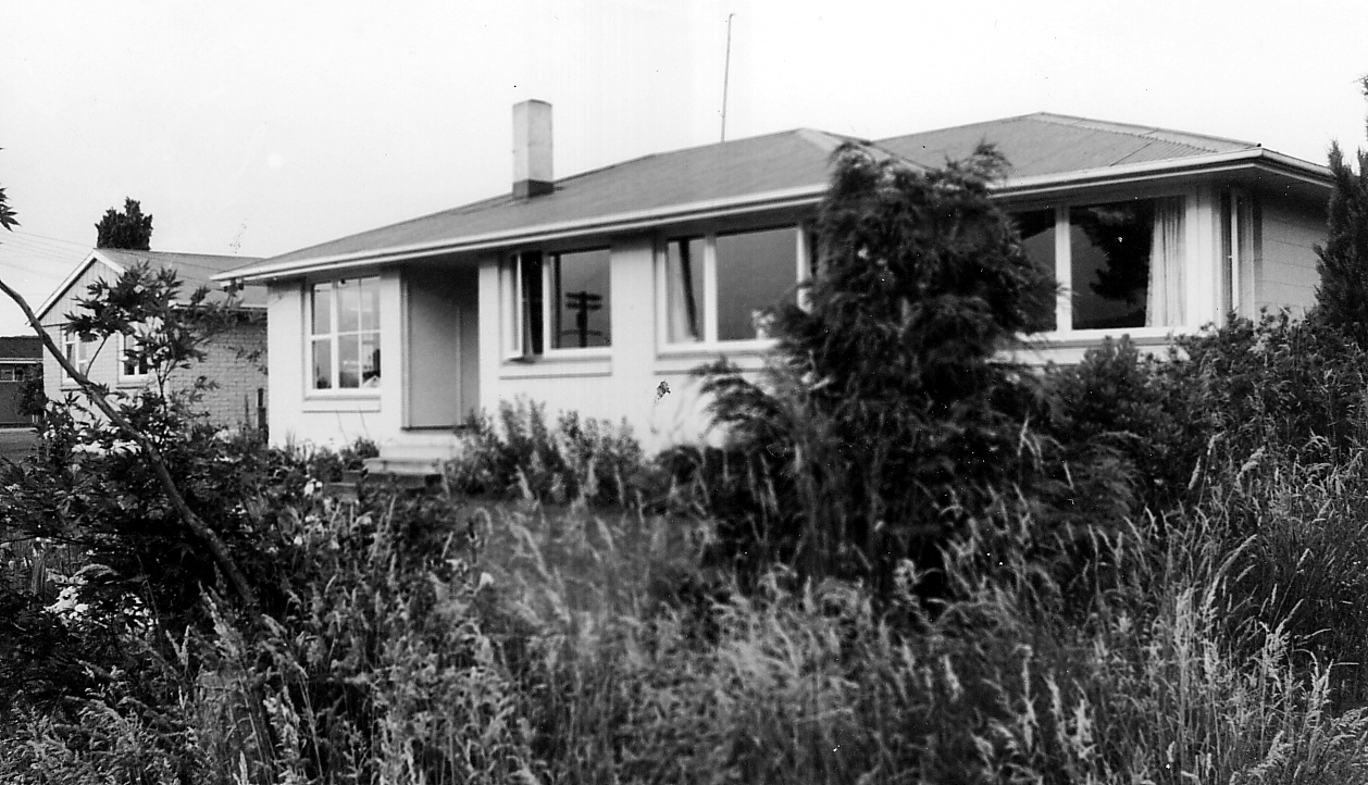 the view of a house with shrubs growing outside