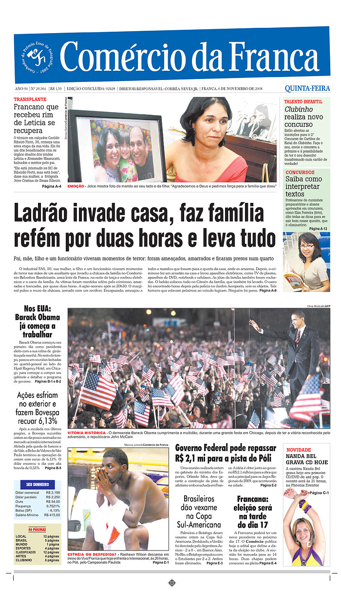 a spanish newspaper with two page spread of articles