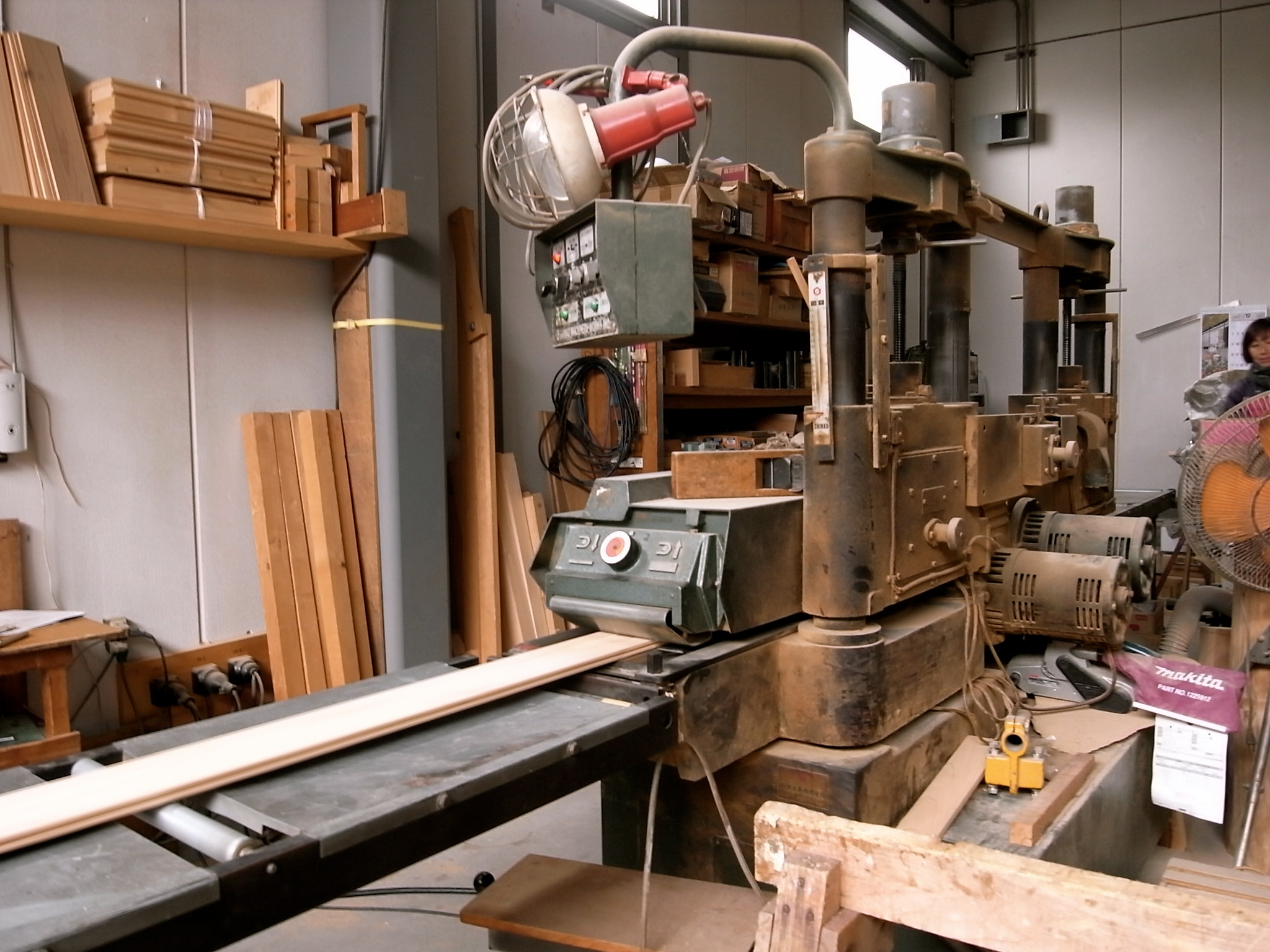 tools and furniture in a shop are shown