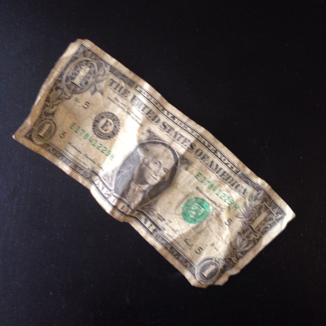 the folded old money bill looks great