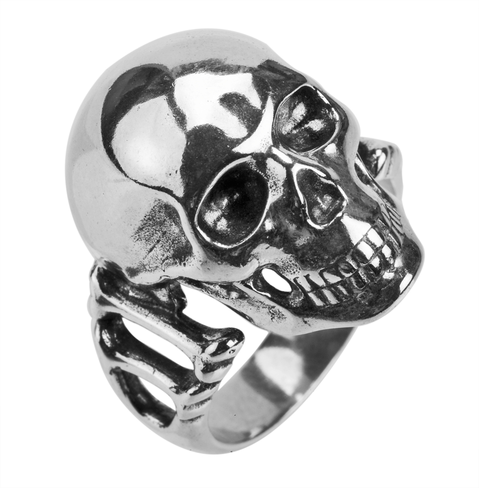 a skull ring sitting on top of a white background
