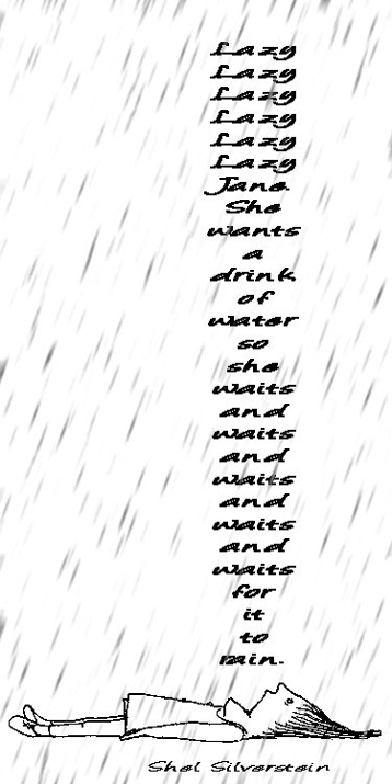 a line drawing of a waterfall surrounded by text