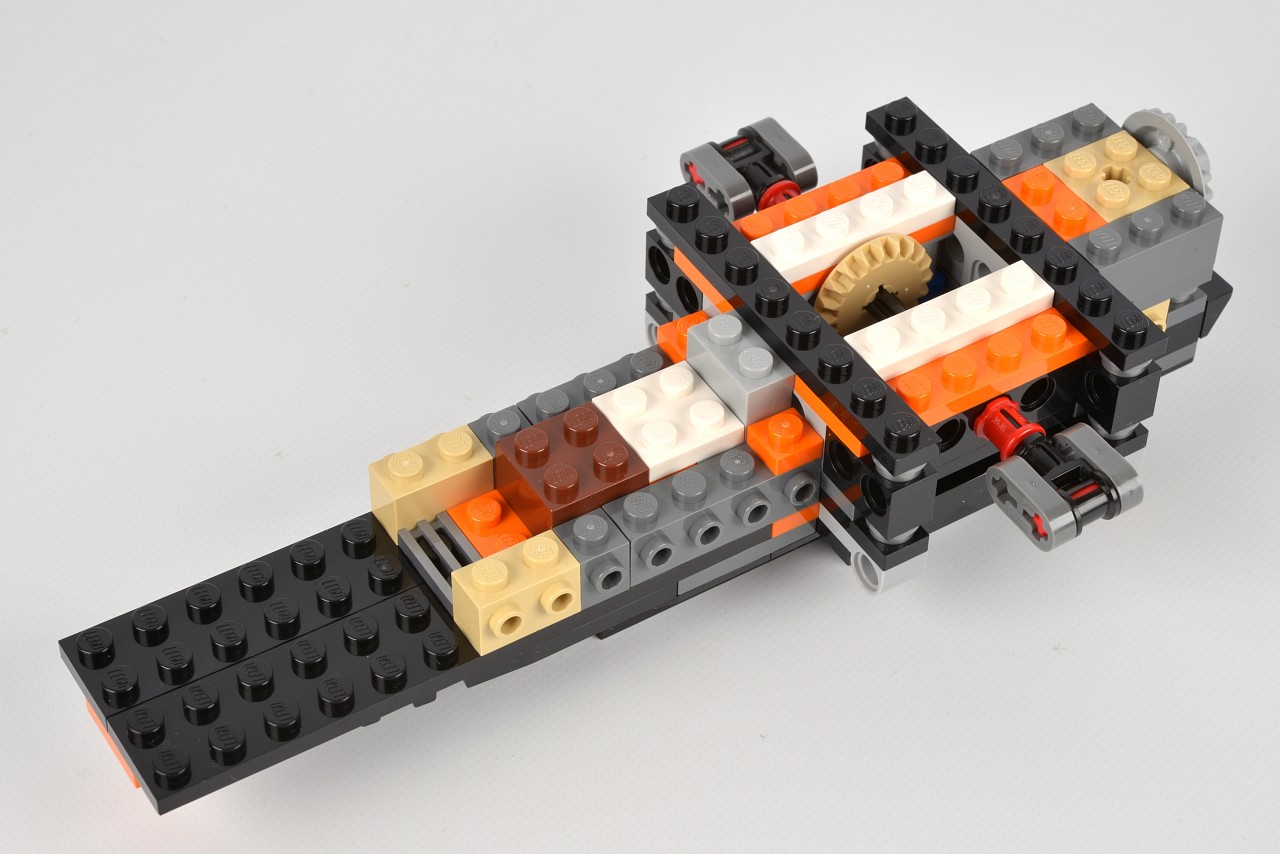 a lego model that appears to be in the process of being assembled