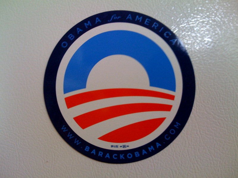 a obama obama oval blue and red sticker