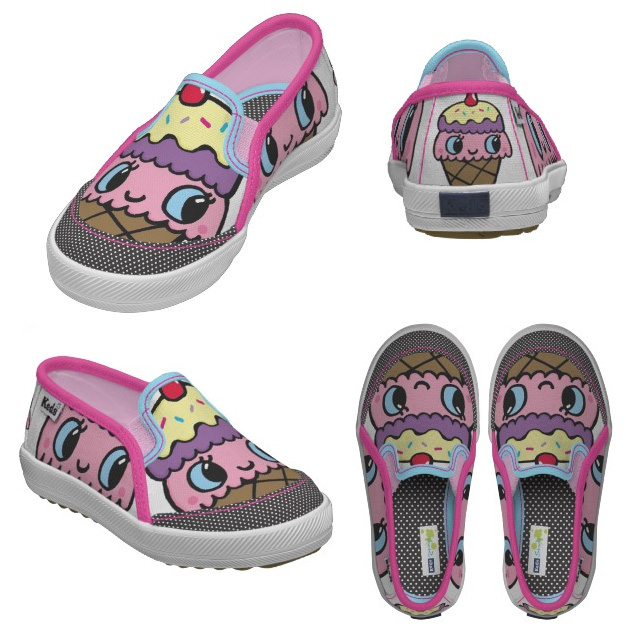 a child's shoe with various designs on it