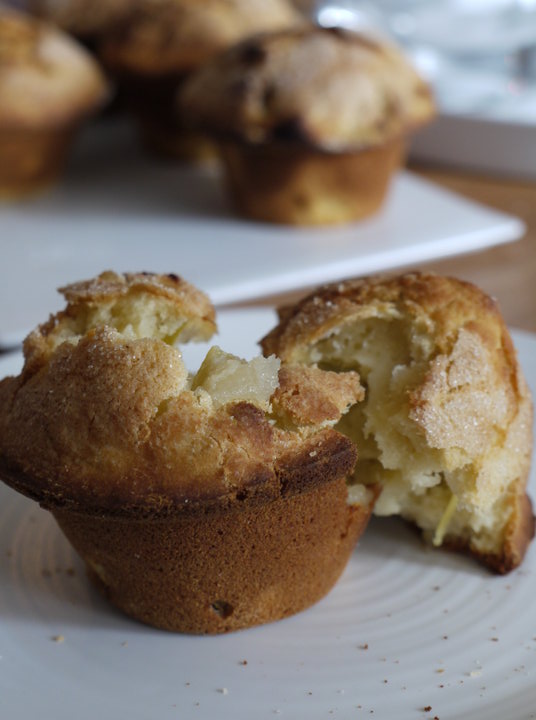 a muffin is shown with the filling removed