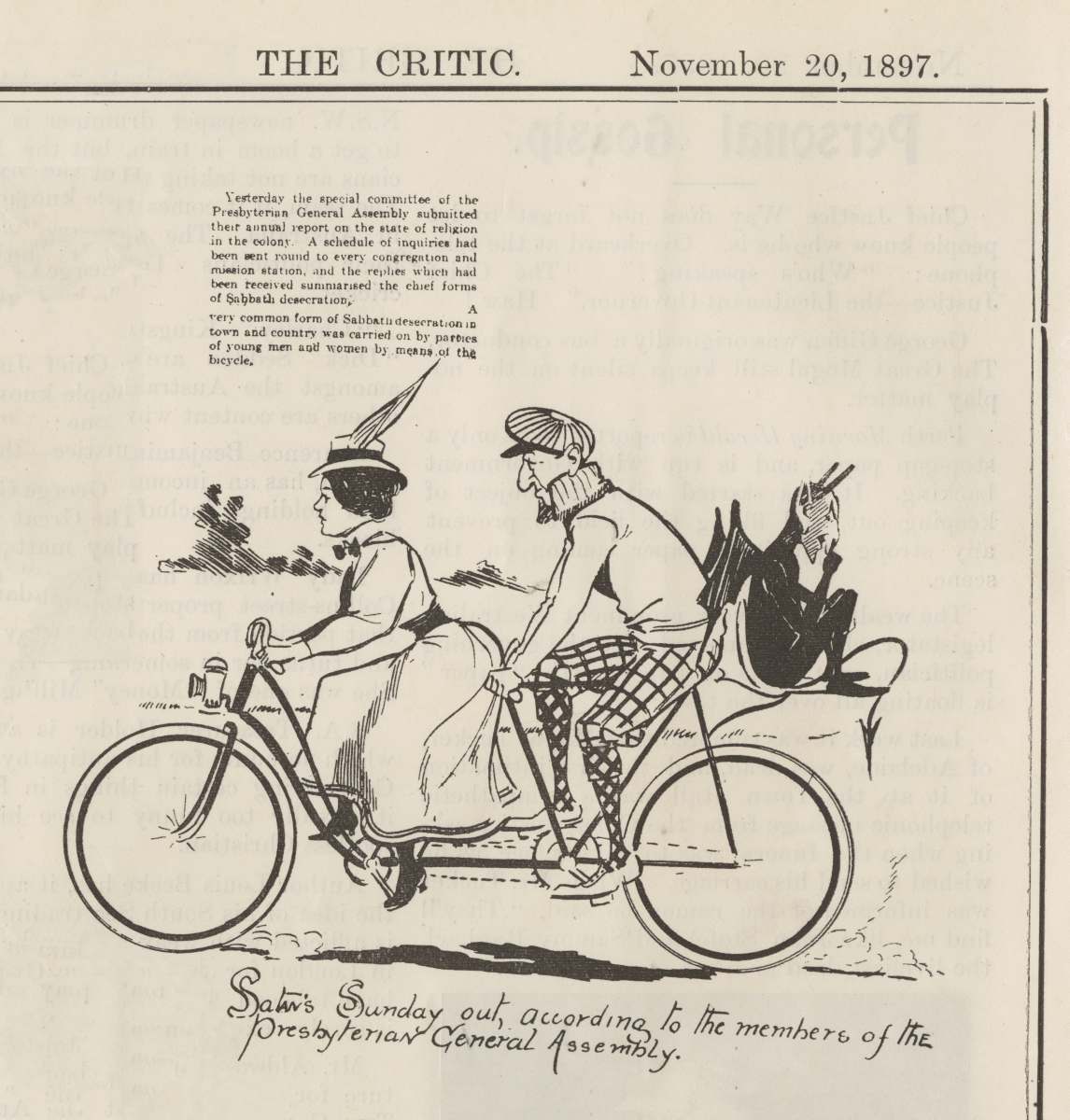 a vintage bicycle advertit featuring a man and woman in riding gear