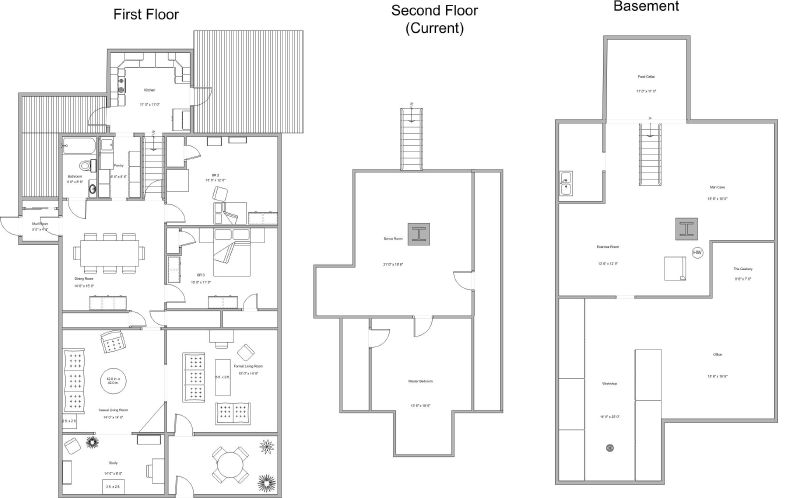the floor plans for the first and second floors