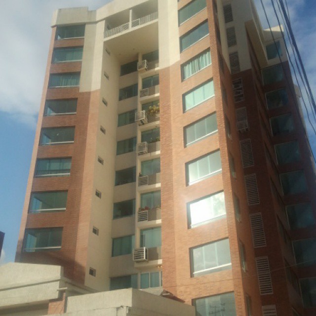 the view of the top of an apartment building