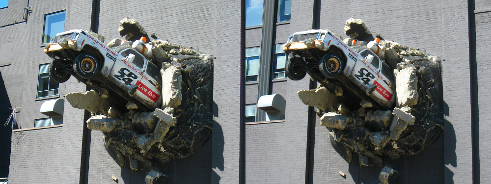 three pictures of an animal made out of rubble
