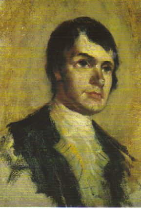 a painting of a man with brown hair and suit