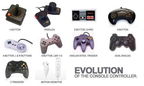 a variety of video game accessories and controls