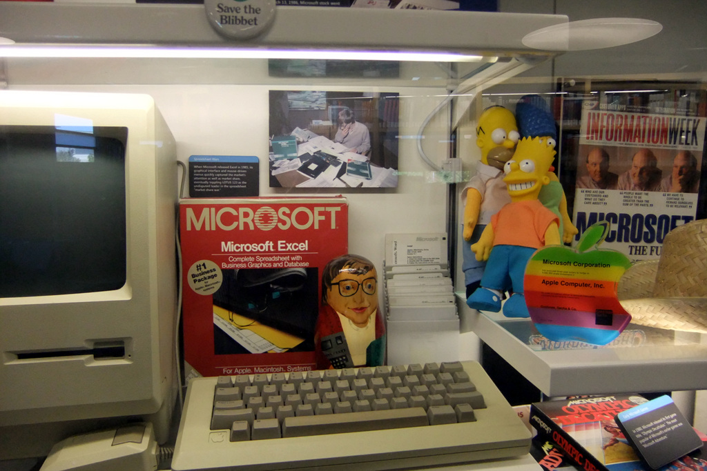 a picture of some simpsons merchandise on display in front of a computer