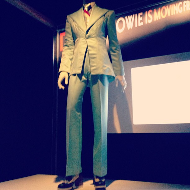 a very interesting suit for a mannequin in front of a tv screen