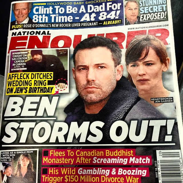 a magazine has the front cover of ben and his daughter