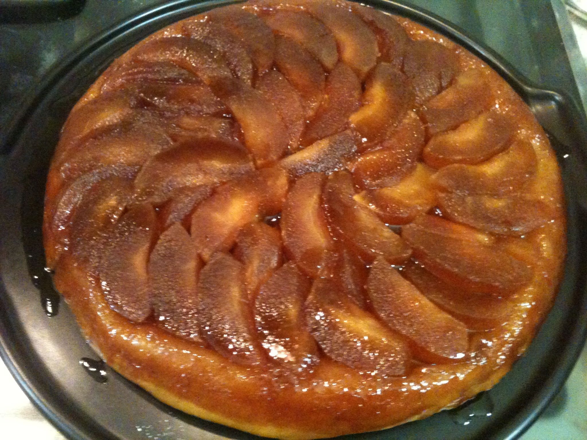 there is a bundt cake that has apples cut in half