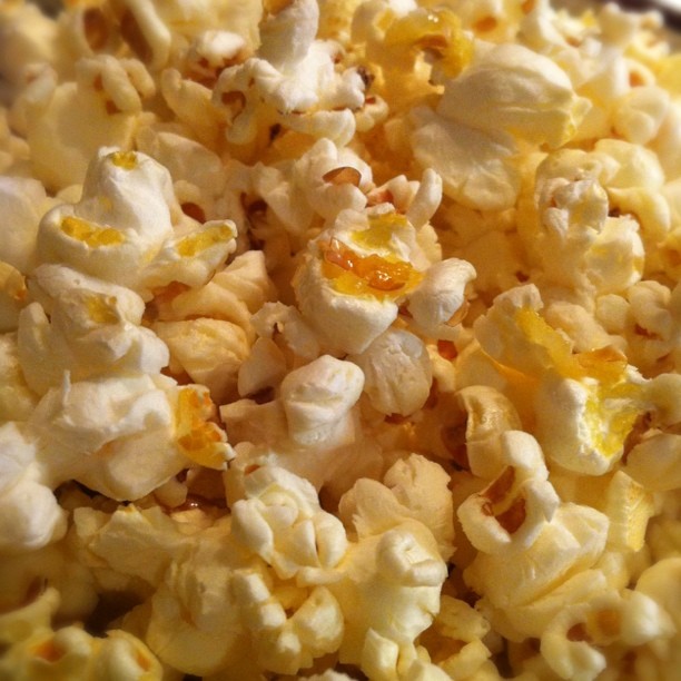 close up of a bowl with popcorn on it