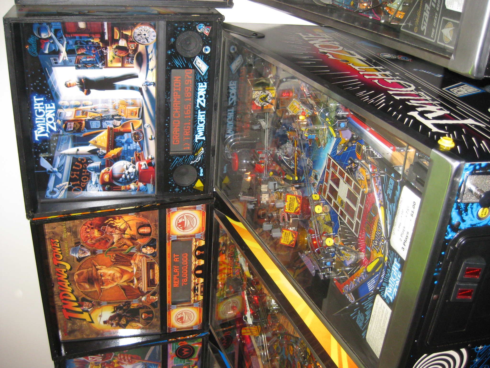 several retro pinball games including one is being played