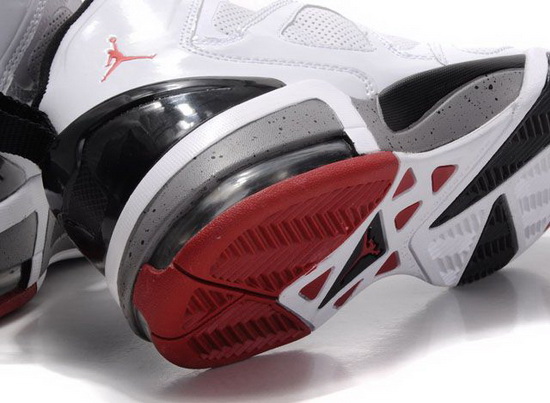 the air jordan's shoes are designed in white and grey