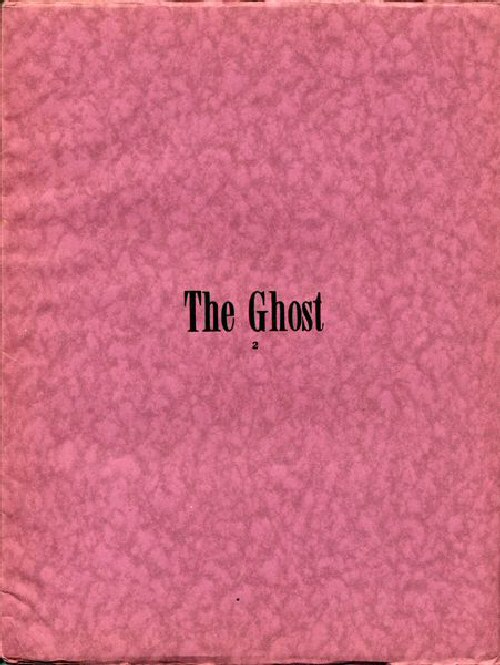 an old red book is shown with the word ghost