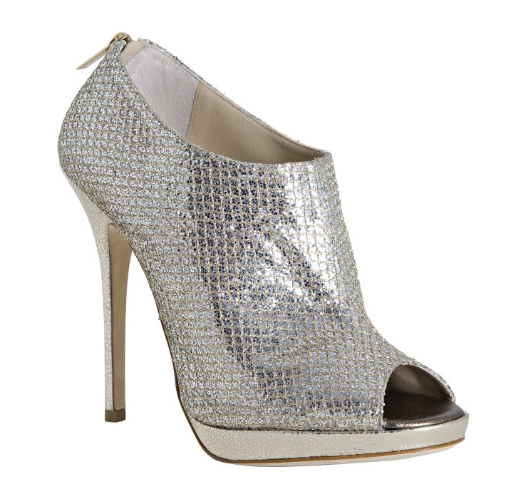 high heel stil up shoes in metallic leather