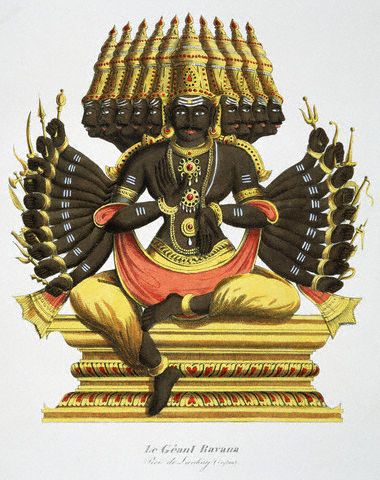 an artistic illustration depicting deities in hindu art