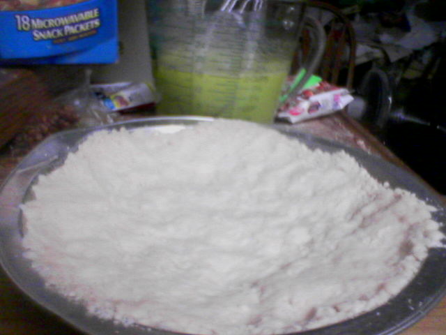 white flour in a pan ready to be cooked