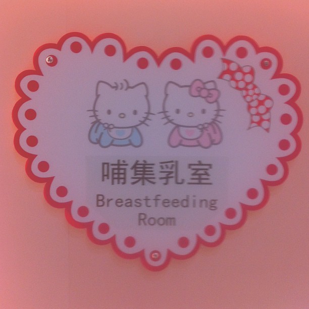 a very cute kitty shaped sign attached to the wall