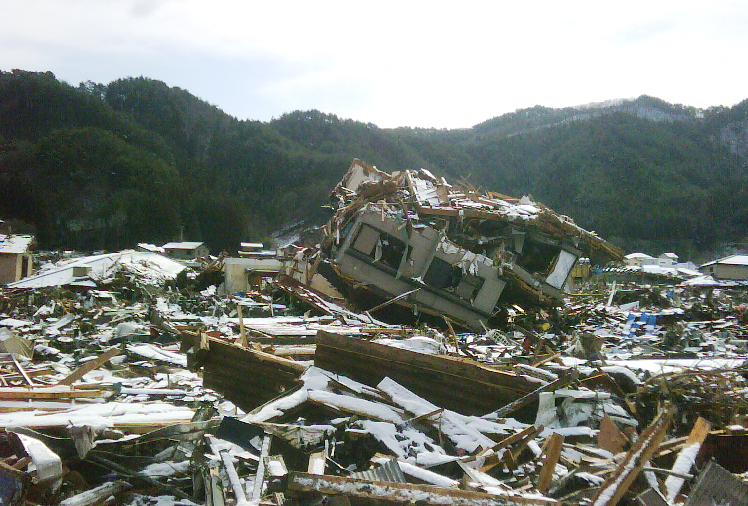 a pile of junk that is sitting in the middle of a forest