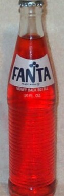 a plastic bottle of soda with the logo fanta on it