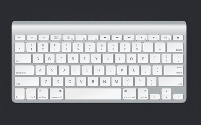 an apple computer keyboard with a white cover