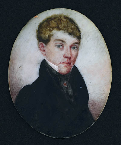 a miniature portrait of a gentleman with blonde hair