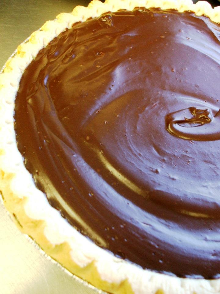 there is an image of a pie that is chocolate