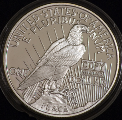 a commemorative coin is shown in black